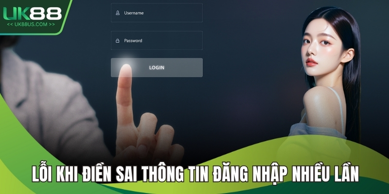 Lỗi khi điền sai thông tin đăng nhập nhiều lần